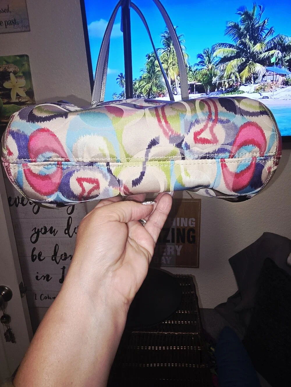Coach Poppy Ikat Signature C Glam Tote (Style No. 19877) - Picture 3 of 9